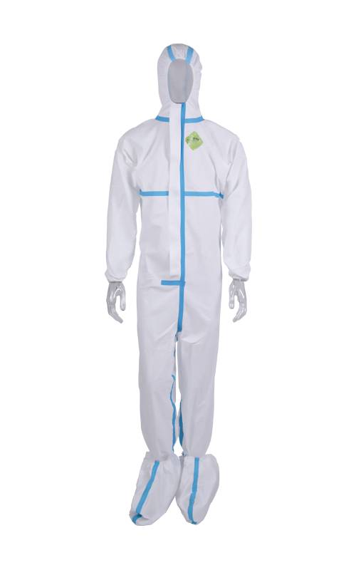  PP+PE Non-woven Material Disposable Coverall With Tape TTK-A01